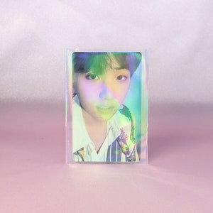 Arcoíris / Fundas holográficas para tarjetas / Suministros para tarjetas coleccionables / Fundas holográficas para tarjetas de centavos / Colección de tarjetas fotográficas de K-pop