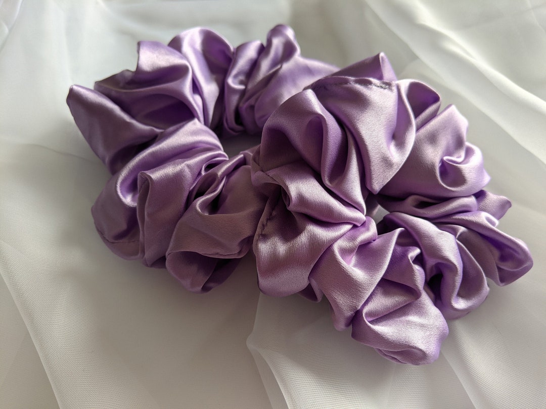 scrunchy♡handmade【1474】 Lilac XL Satin Scrunchie | Handmade Satin Hair Hairband | Jumbo
