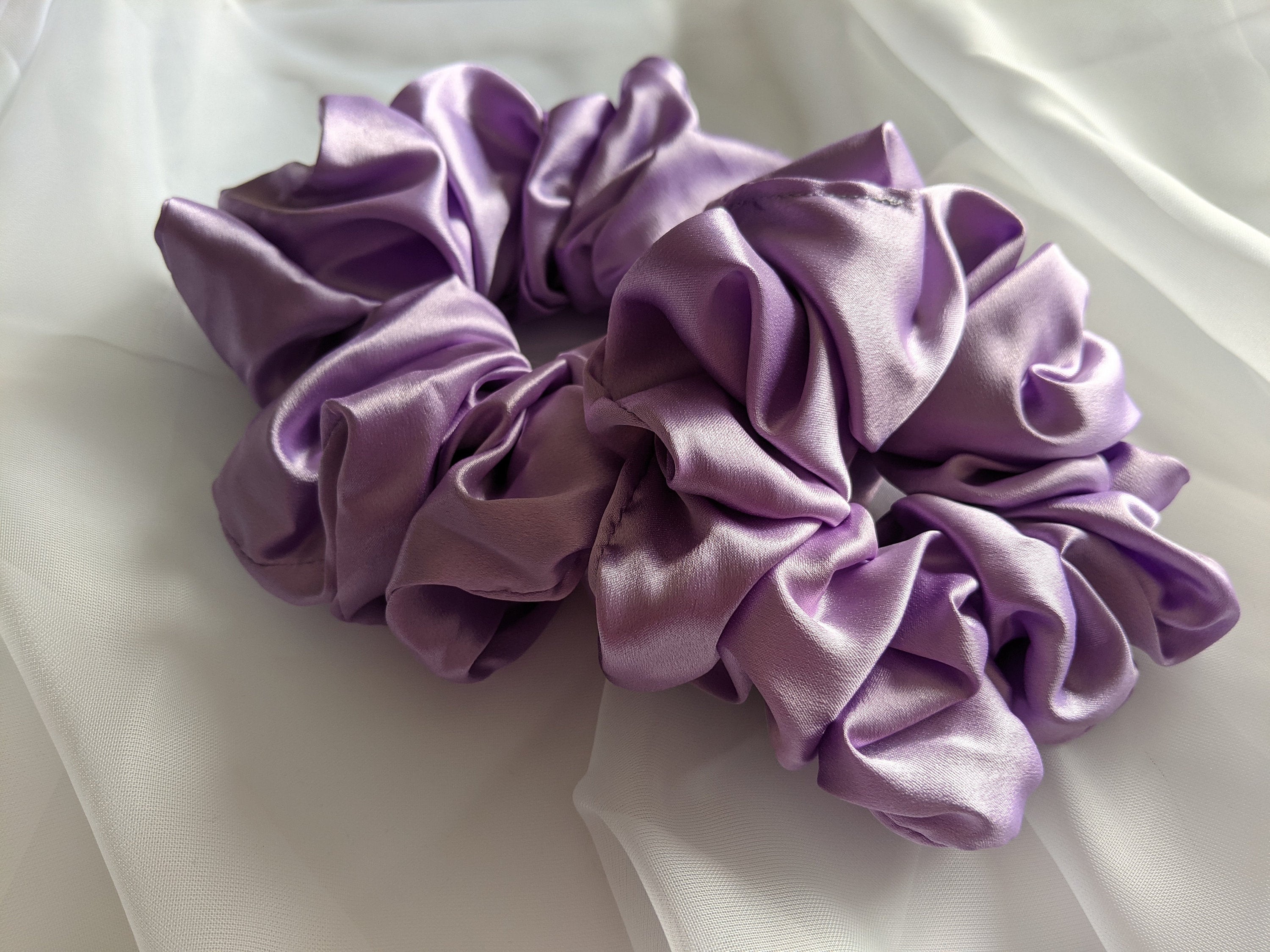 Lilac XL Satin Scrunchie | Handmade Satin Hair Hairband | Jumbo