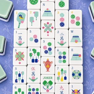 The Courtyard Leisure Pickle Ball Mahjong Tiles | 160 4 Layer Acrylic Pickleball Mahjong Tiles