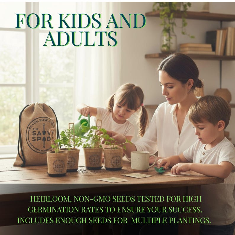 Indoor Herb Garden Starter Kit: Heirloom Basil, Cilantro, Parsley, Oregano immagine 3