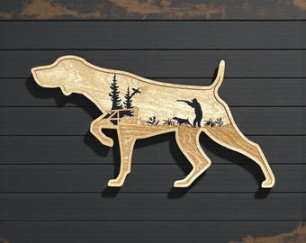 German Shorthaired Pointer decor: Layered Wood Art, GSP Gift