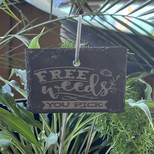 Free Weeds Funny Slate Plant Markers for Indoor and Outdoor Use: Add Some Humor to Your Plant Collection
