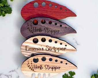 Personalized Herb Stripper Tool – Handmade Hardwood Kitchen Gadget, Eco-Friendly