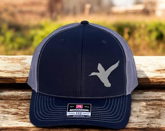 Richardson 112 Trucker Hat with Flying Duck Patch - Duck Hunting