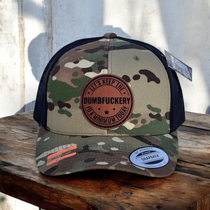 Funny Laser Engraved Patch Trucker Hat - Minimal Dumbfuckery Today Custom Colors