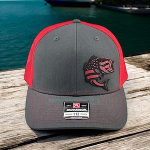 American Flag Bass Fish - Richardson 112 Patch Trucker Hat