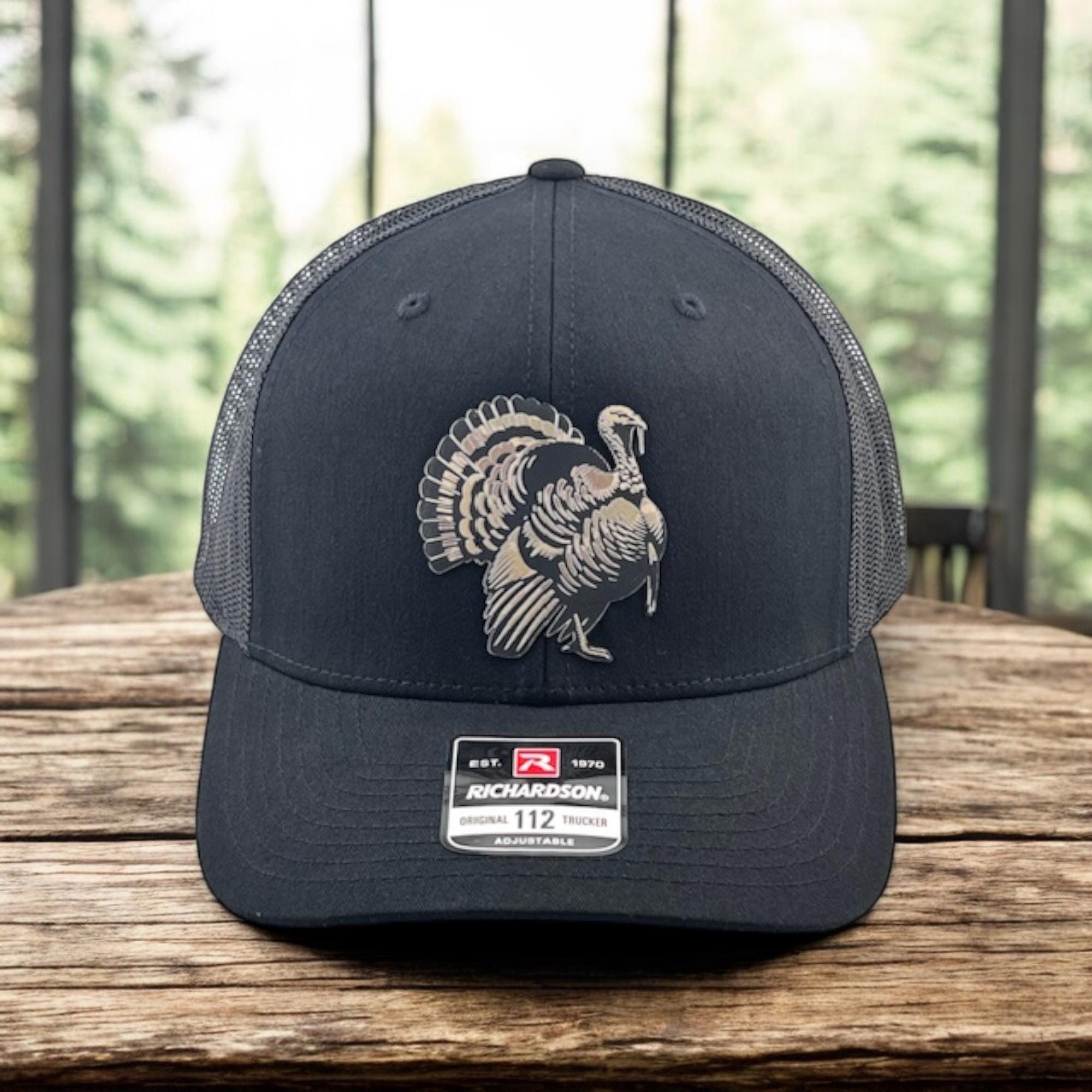 Freshest Trucker Hat for our HUNTING CHICS! Turkey Hunter Trucker Hat • Custom Leather Patch  main image 3
