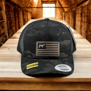 German Shorthaired Pointer Flag Patch Hat: Custom GSP Trucker Hat, Choose Your Color