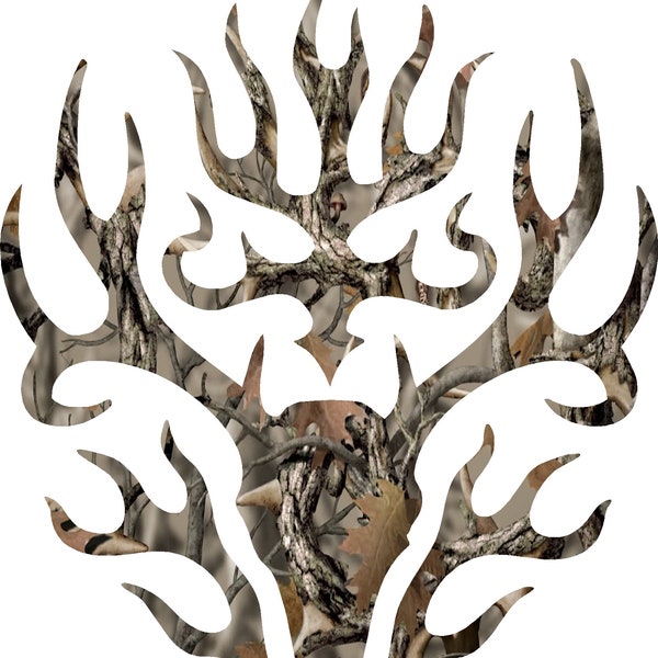 Flame Camo Trible Deer head sticker decal