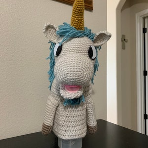 Bluey Unicorse inspired hand puppet