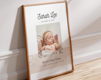Editable Birth Stats Template. Customizable and Printable Baby Twins ...