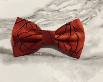 Basketball Bow Tie, Sport Gifts for Teams on Adjustable Clip On Senior Sports Night, Coach Gift, Baller Pet Neckwear Bow Tie, Locker Decor