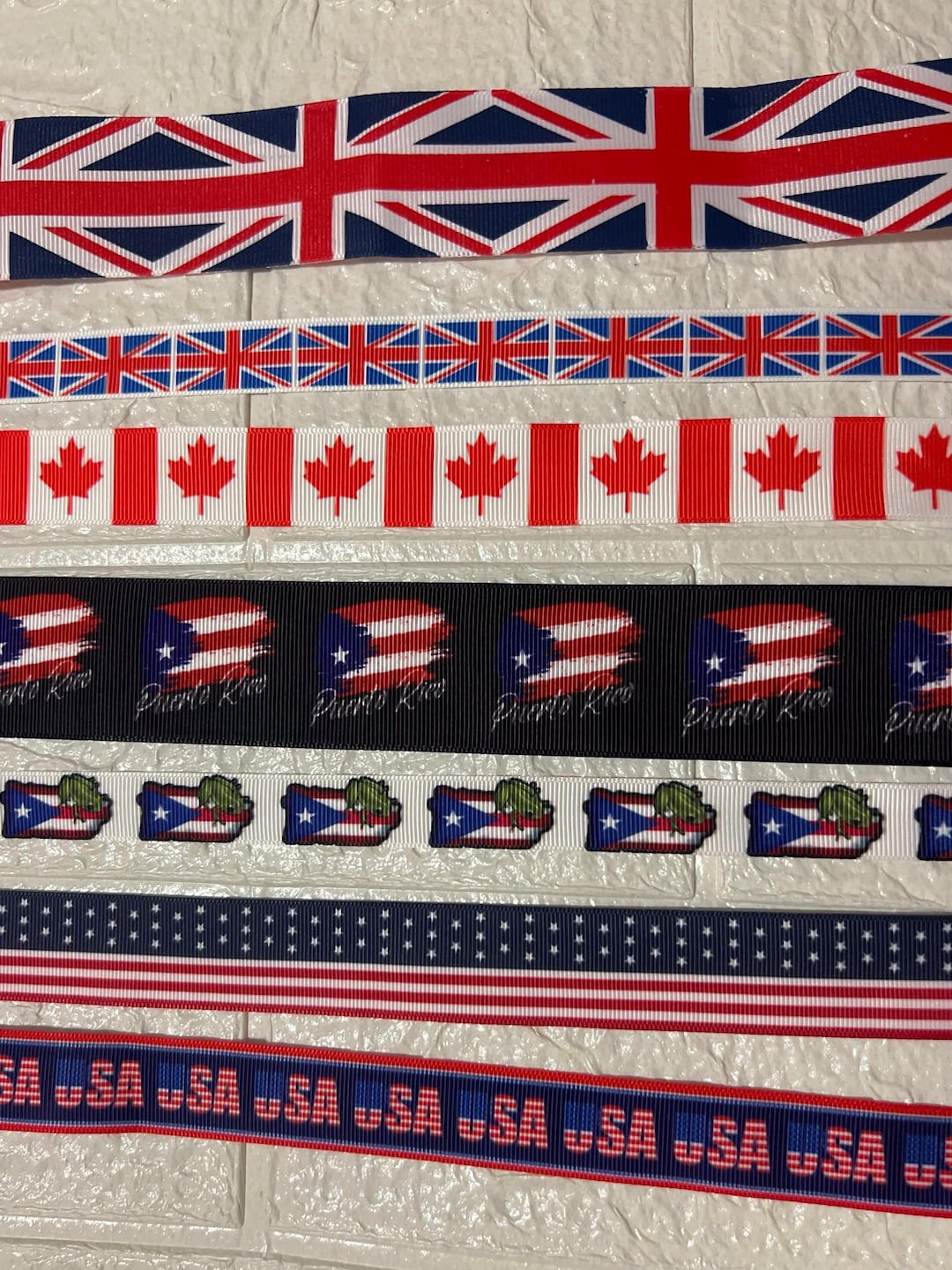 Customizable Flag Ribbon Customizable Flag Ribbon Keychain: USA, Canada, UK, Puerto Rico - Etsy