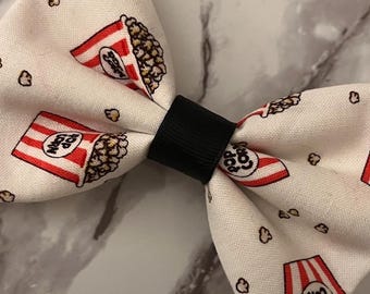 Popcorn Bow, Popcorn Bucket Hair Bow, Party Favors, Movie Theatre Theme Dog Bows, Pet Collar Bow Kernels Cute Hair Bows