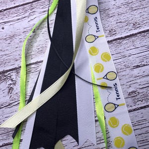Tennis Bow Hair Elastic Band Tie, Alligator Clip Bow, Tennis Racket Gift Bow, Tennis Balls Fan Gift, Sportswear Cute Hair Ribbons Accessory
