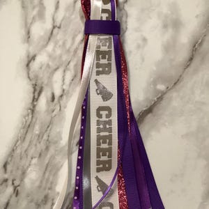 Custom Cheer Tassel Bow: Team Colors Bag Tag