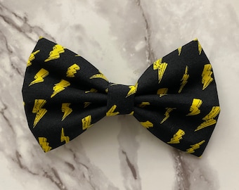 Rock On Lightning Bolt Bow Tie for People & Pets Matching Bow Ties, Groupie Gear, Rock And Roll Theme Dad Gifts For Him, Birthday Toppers