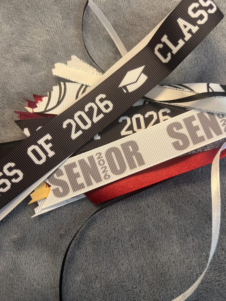 Graduation Ribbon Bow, Class of 2026 Backpack Bow Keyring Clip or Dorm ...