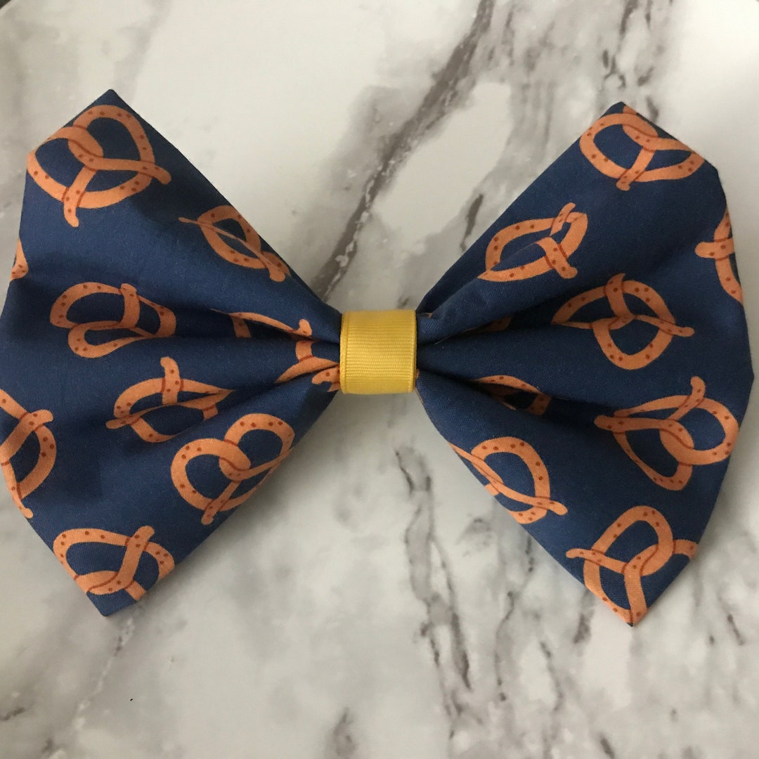 Pretzels Hair Bow, Handmade Cute Fabric Bows, Pet Collar Bows, Dog or