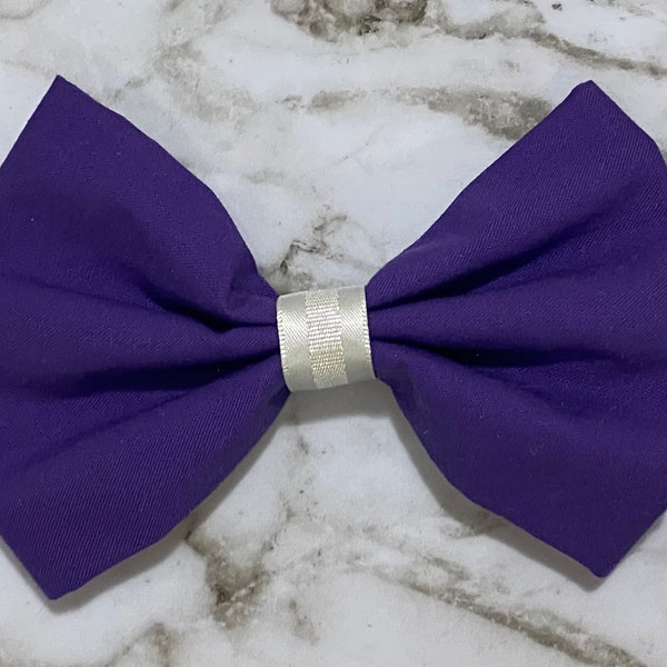 Purple Hair Bow, Pet Bows, Solid Color Handmade Bows, School Spirit Match Uniform Bows, Purple Gift Bow, Purple Decorations