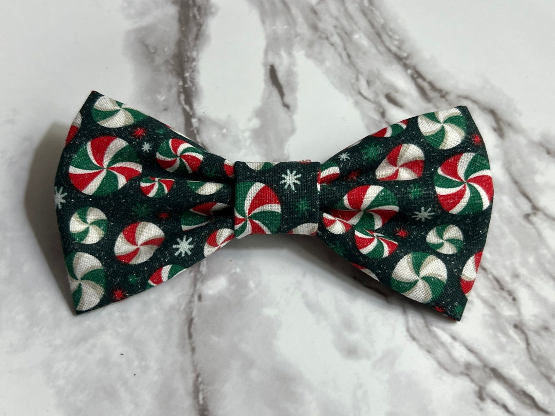 Red and Green Candy Bow Tie Christmas Party Bow Tie Clip On Etsy