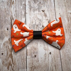 Glow in the Dark Ghost Hair Bow, Halloween Bow Decorations, Glowing Ghost, Spooky Pet Bows and Cat Collar Bows, Dog Costume Gift