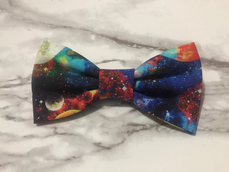 Space and Bow Tie Clip On Nylon Pin or Adjustable Etsy UK