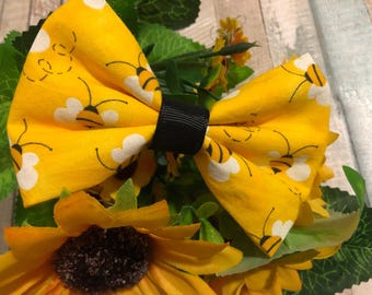 Bumble Bee Hair Bow: Yellow Garden Party Bow