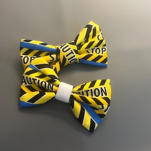 Caution Tape Fabric Bow: Glow in the Dark Hair Bows People to Pet Collar Bows, Stop Glows, Construction Decorative Clip