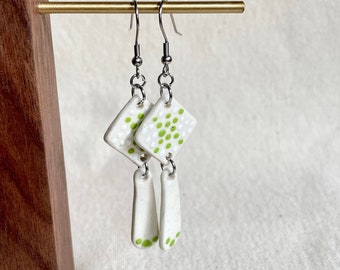 Aztec Dottie Dangles, ceramic earrings, clay jewelry, aztec inspired jewelry, boho dangle earrings, hypoallergenic, gifts for her