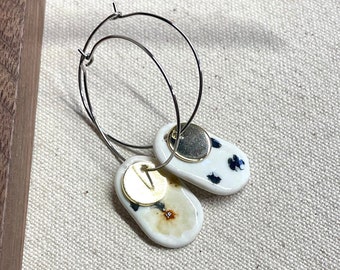Cheetah & Gold Hoop Earrings, ceramic earrings, porcelain jewelry, hypoallergenic, gifts for her, gold jewelry, modern, date night