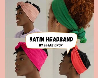 Satin Headband Tie Back Hair Wrap