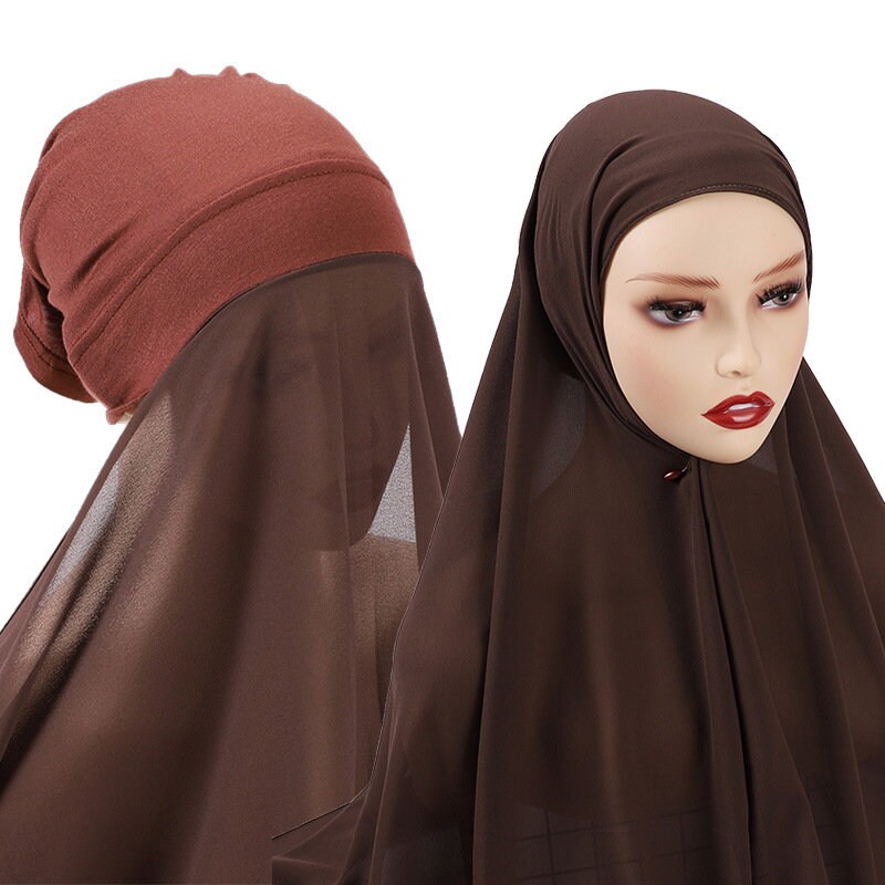 Marissa Instant Hijabs One piece Slip On Pinless Muslim Scarf IRREGULAR CUT 
