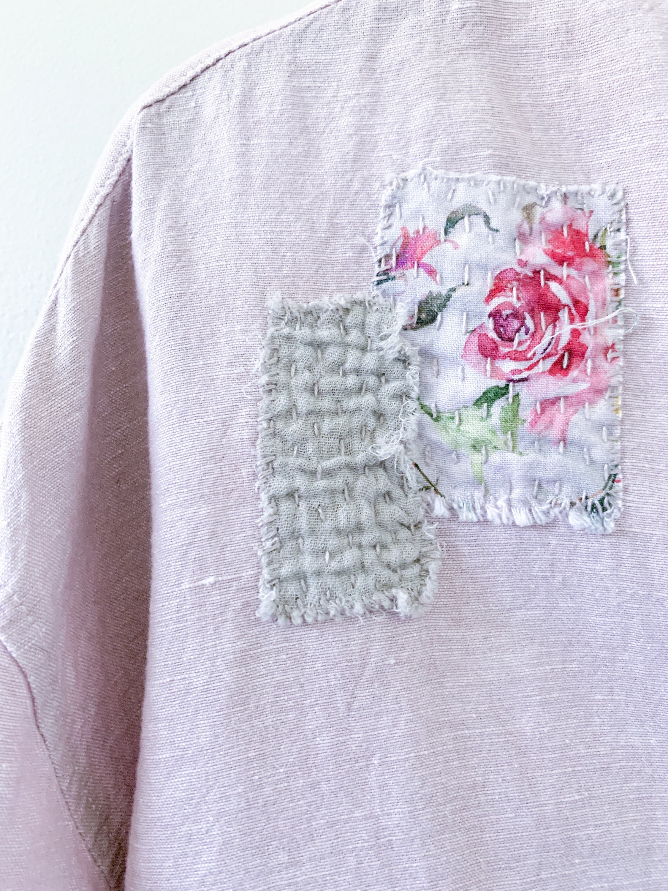 Linen Pastel patchwork top (retro) • M...