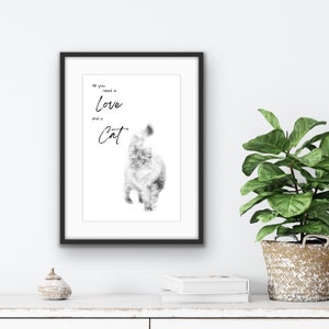 Printable Cat Art with Quote