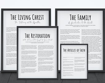 LDS Proclamation Bundle - Lot de 4 : Le Christ vivant, les articles de foi, la proclamation de la famille, la restauration