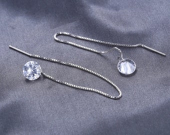Sterling Silver Long Drop Dangle Earrings || Gemstone Earrings || Drop Earrings || Silver Jewelry || Birthday Gift.