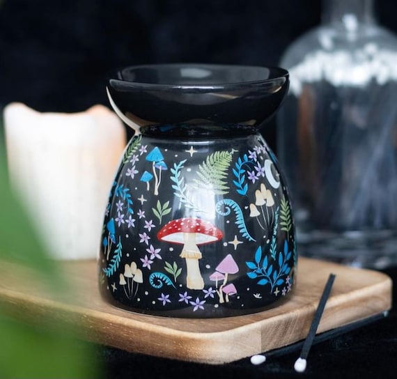 Dark Forest Print Wax Burner and Oil Warmer 10.2 cm