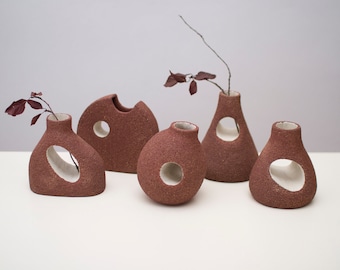 Minimalist style ceramic vase - handmade ceramic - Nordic decorative vase.