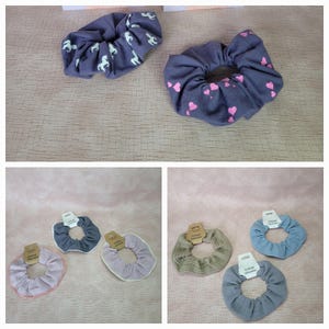 Scrunchie Cotton Muslin Unicorn Heart Girls and Women Hair Tie