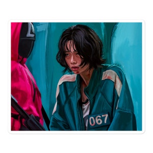 TINTENFISCHSPIEL | Tintenfisch Spielkunst | HoYeon Jung | Kang Sae-Byeok | Kunst Sticker