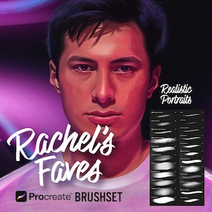 レイチェルのお気に入りProcreateブラシセット | デジタルペインティング、リアルなポートレート、23種類のProcreateブラシ用ブラシパック