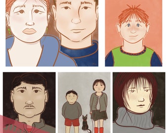Custom Illustrated Portraits - Custom Digital Portrait PRINTS