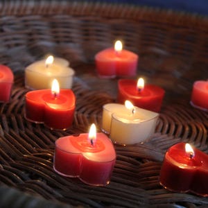 Heart Shaped Beeswax Tea Lights