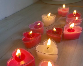 Sweetheart Tea-lights | Heart-Shaped | Beeswax | Read sizing in detail