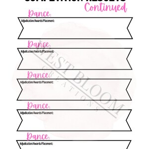 Dance Prep Bundle : Dance Checklist, Instant Download, PDF, Printable ...