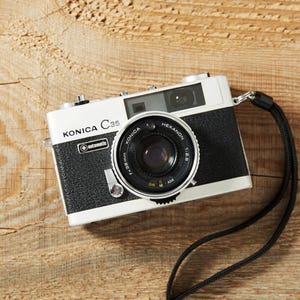 Konica C35 Automatic (Silver) - Rangefinder 35mm film Camera (Fully Tested and 100% Work)