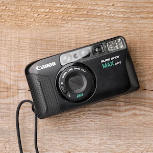 Canon Sure Shot Max: cámara de película de 35 mm de apuntar y disparar (¡totalmente probada y 100 % funcional!)