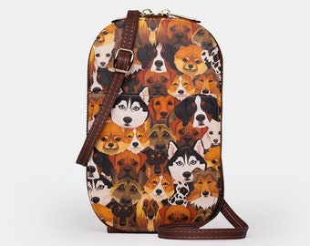 KEAKIA Painting Dog Round Crossbody Bag Shoulder Sling Bag Handbag Purse Satchel Shoulder Bag for Kids Women